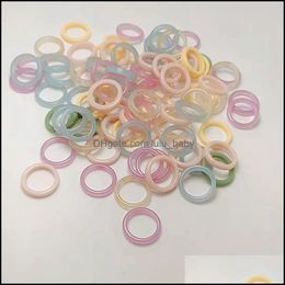 Band Rings Jewelry Cute Solid Color Resin Simple Style For Women Girl Party Club Decor Fashion Mixed Drop Del Dhy3Q