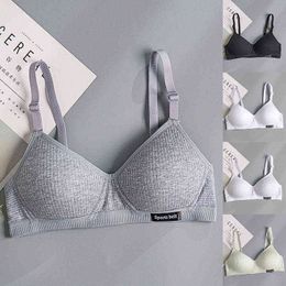 2021 Cotton Underwear Women Ab Cup Bra Wireless Collected Comfort V Push Up Bra Lingerie Bralette For Women Seamless L220727