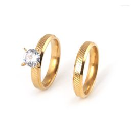 Wedding Rings Classic Polished Lovers Set For Women Men Unisex Engagement Jewelry Wynn22