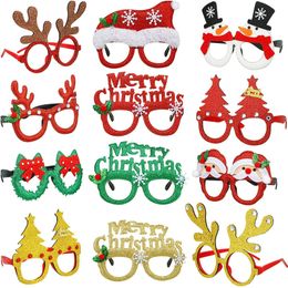 Christmas Glasses Photo Booth Props for Xmas New Year Kid Glasses Party Supplies Accessories Navidad Kids Gifts