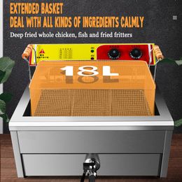 Fried Chicken Machine Carrielin Fryer Burger 4KW Electric 25L Commercial Stainless Steel French Fries Restaurant Kitchen Stove