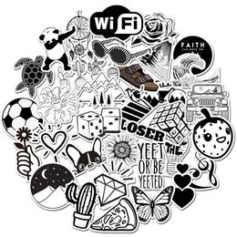 New Sexy 50Pcs New Black and White VSCO Style Graffiti Stickers Luggage Laptop Guitar Skateboard Phone Water proof Classic Toy Sticker