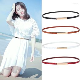 Belts Luxury Genuine Leather Belt For Women Hight Quality Alloy Smooth Buckle Womens Fashion Simple Jeans Dress Thin WaistbandBelts