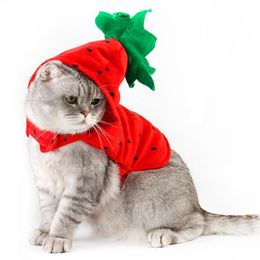 Hundebekleidung Legendog Halloween-Kostüme für Hunde, Katzen, Chihuahua, Wintermantel, süße rote Erdbeere, Haustierkleidung, Welpenjacke, Hund