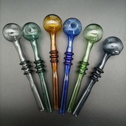 DHL Glass Oil Burner Pipe Pure Colours Burning Pipes Ball OD 30mm Water Hand Nail Tube Smoking Tobacco Dry Herb