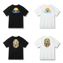 Mens Designer T Shirt Polos Black White Sunset Monkey Short Sleeves Men Women Summer T-shirt Tees Streetwear Size M-2XL