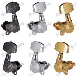 A Set 6Pc Lock Schaller Style Locked String Guitar Tuning Peg Tuner Machine Heads for Acoustic Electric Guitar Big Square Buttos