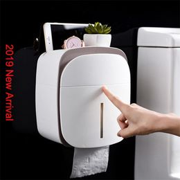 Toilet Paper Holder Plastic Bathroom Double Tissue Box Wall Mounted Shelf Storage Box Restroom Dispenser Home Accessories T200425