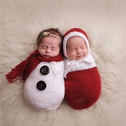 born Pography Props Crochet Knitted Baby Pography Costume Baby Boy Girls Christmas Props Baby Po Props Accessories LJ201215
