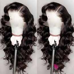 Loose Deep Wave Synthetic Lace Front Wigs With Baby Hair For Black Women T Part Frontal Wig Heat Resistant Fibre Pre Plucked