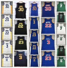 30 Stephen 0 Jayson Curry Tatum Basketball Jersey 7 Jaylen 11 Klay Brown Thompson 22 Andrew Wiggins 3 Poole Men T-shirt Embroidery Logos