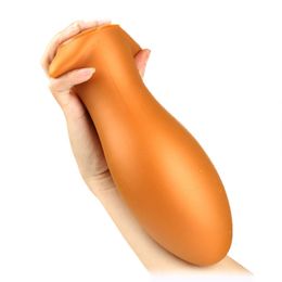 Soft Egg Type Butt Plugs Huge Anal Plug Beads Silicone Prostate Massager Anus Vagina Dilator Prostate Stimulator Anal Sex Toys 220413