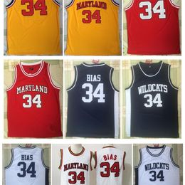 NC01 34 Leonard Bias Jersey Maryland College Basketball Leonard Bias Northwestern Wildcats High School Sport Shirts Top Quality 1 S-XXL