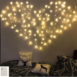 Strings Memory 2 1.5m 124LED Fairy Lamp Garland Curtain Icicle Lights Christmas Decorations For Home Bedroom Window Valentines' DayLED L