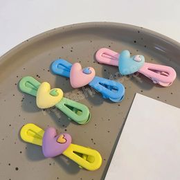 Baby Girls Cute Acrylic Cartoon Love Ornament Hair Clips Children Lovely Candy Color Sweet Hairpins Kids Hair Accessories