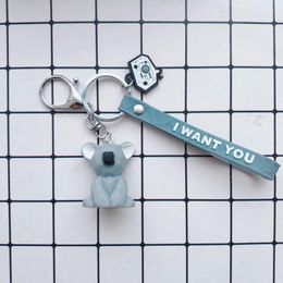 Keychains Cute Koala Animal Pendant Kawaii Silica Gel Keychain For Woman Bag Men Car Dolls Kids Taste Toys Charms