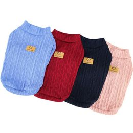 Dog Apparel Clothes Autumn Winter Knitted Puppy Clothing For Small Medium Dogs Yorkshire Terrier Navy Jumper Knit Sweater Ropa PerroDog