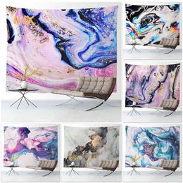 Tapestry Marble Abstract Carpet Wall Hanging Hippie Colorful Gouache Art Bedroo