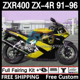 Bodywork For KAWASAKI NINJA ZXR 400 CC ZX4R ZXR400 ZX-4R 91 92 93 94 95 96 12DH.179 Body ZX 4R ZXR-400 1991 1992 1993 1994 1995 1996 400CC 91-96 OEM Fairing Kit yellow blk