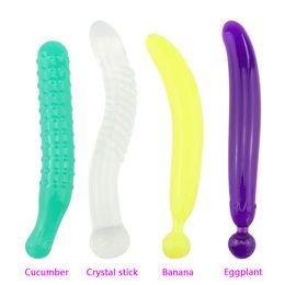 4 Kinds Fruit Vegetable Masturbation Stick Dildo Realistic Penis sexy Toys for Woman Adults Flirting Stimulater Vagina Anal Beauty Items