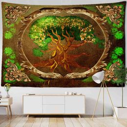 Tapestry World Tree Carpet Wall Hanging Boho Decor Cloth Tapestries Psychedelic