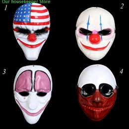 1PC Wholesale PVC Halloween Mask Scary Clown Party Mask Payday 2 for Masquerade Cosplay Halloween Horrible Masks F0627X06