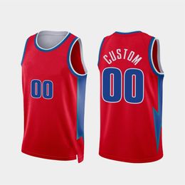 Printed Detroit Custom DIY Design Basketball Jerseys Customization Team Uniforms Print Personalised any Name Number Mens Women Kids Youth Boys Red Jersey