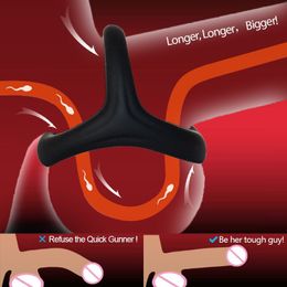 Massage Cock Rings Penis Ring Soft Silicone Men's Masturbator Couple Lover Toys for Sex Men Time Delay Ejaculation Sexy Dual Rings Bdsm