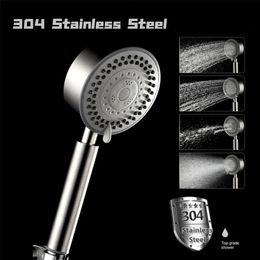 4 Modes Stainless Steel Shower Head Fall resistant Handheld Wall Mounted High Pressure for Bathroom Water Saving Rainfall Shower 220525