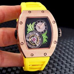 Original ZF Factory Rm Milles Luxury Top Quality Wristwatch Mechanical Watch Designer Mechanics Rihca Brand Men Automatic Skeleton Rose Gold Green Fleur Rubber Sta
