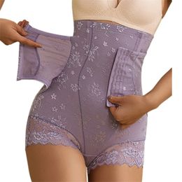 Corset Lace High Waist Abdominal Pants Women's Postpartum Breasted Body Post-Take Off Body Shaper Body Pants Underwear 220513