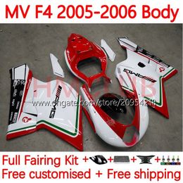 Bodys kit For MV Agusta F4 R312 750S 750 1000 R CC S 1000CC 05-06 Bodywork 154No.10 312 1078 S 1+1 312R 750R 1000R Cowling 2005 2006 MA MV F4 05 06 OEM Fairings red white