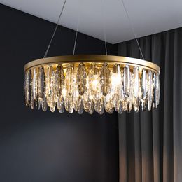 Modern living room chandeliers round gold hanging lamp rectangle kitchen fixture crystal chandelier for bedroom indoor lighting