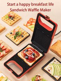 Bread Makers Household Multifunctional LED Display Sandwich Maker Mini Light Food Baking Machine Smart Temperature Control Waffle Phil22