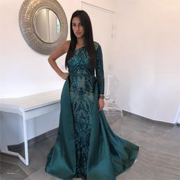 Green One Shoulder Stretchy Sequin Maxi Dress One Sleeve Long Evening Party Ball Gown Floor Length Autumn Winter Burgundy T200604