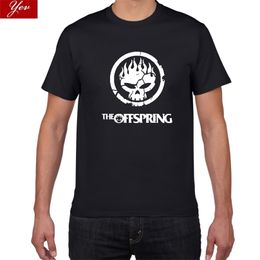 Flame Skull Head PUNK T-shirt men The Offspring Skull punk Band Tshirt men Top Quality Cotton Tee Shirts men 220521