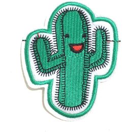 Cute Sewing Notions Cactus Embroidery Patches for Clothing Jackets Shirts Iron On Cartoon Patch