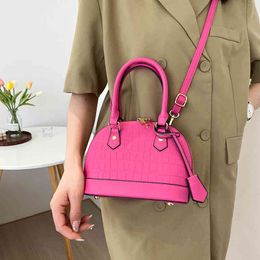 Handbags 70% Off pattern portable shell bag 2022 summer new simple style sling one shoulder women's Purses