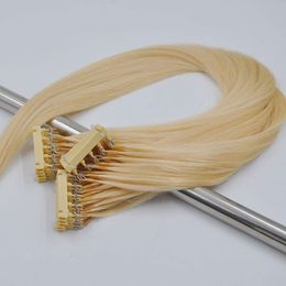 New arrival products Top quality virgin hair 6d pre bonded human hair extensions Blonde Color 613# 0.8Gram one strand &300 strands pack