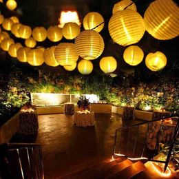 Leds Solar String Lights Garden Christmas Decoration Waterproof Solar Garden Lantern Light Necklace For Home Garland Fairy Light J220531