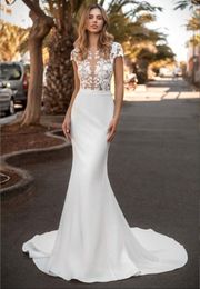 2022 new main light wedding dress dream fishtail bride lace slim trailing simple skirt forest Wed Dresses Vestido de novia