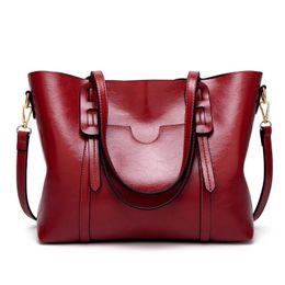 Evening Bags Fashion Oil Wax 100% Genuine Leather Women's Messenger Crossbody Bag Large Tote Women Handbags Female Shoulder C834Evening