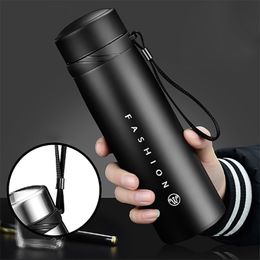 304 Stainless Steel Ice Water Bottle Heating Cup Business Vacuum Flask with Filter Coffee Thermos Insulated Rope Y200107