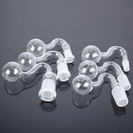 Wholesale Unique Clear 9mm OD Smoking Pipes Pyrex Glass Oil Burner Pipe Thick Hand Burning Pipe 10mm 14mm 18mm Male Female Bubbler Glasses Water Pipe SW40