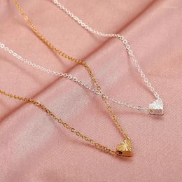 Pendant Necklaces Female Fashion Crystal Heart Necklace Short Gold Chain Charm Jewellery Gifts Girlfriends