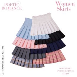 Mini skirts Preppy Style Plaid Women's Skirt shorts High-waisted Kawaii harajuku Skirt for womens Student Uniforms Girls 210315