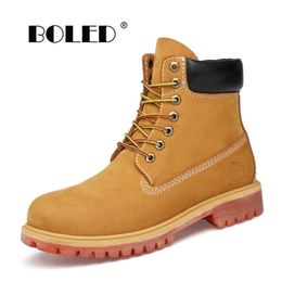Super Warm Winter Natural Leather Ankle Waterproof Working Outdoor Autumn Boots Shoes Men Y200915