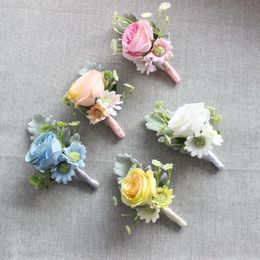 Decorative Flowers & Wreaths High Quality Bride Groom Bridesmaids Corsage Boutonniere Brooch Wedding Corsages Prompography PropsDecorative