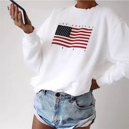 Winter Warm USA Letter print women fashion Long Sleeve Hoodie Sweatshirt Harajuku Jumper Hooded Pullover Tops Casual Loose Coat 220816