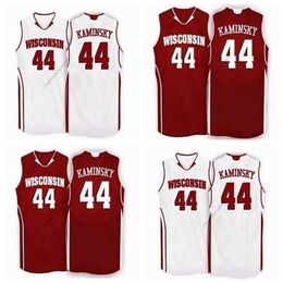 Nikivip Custom Retro Frank Kaminsky #44 Wisconsin Badgers Basketball Jersey Stitched White Red Size S-4XL Any Name And Number Top Quality Jerseys